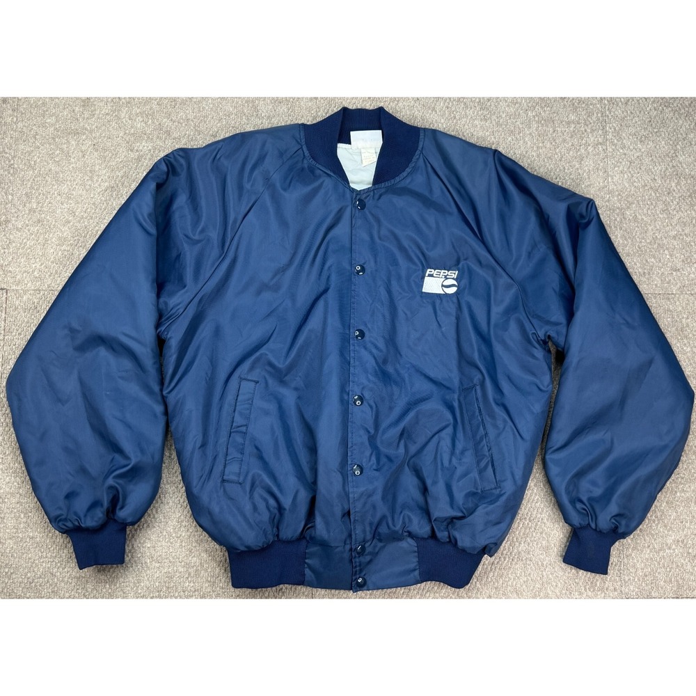 Hartwell Sports Pepsi Cola Vtg Men's Button Up Long Sleeve Bomber Jacket Size XL